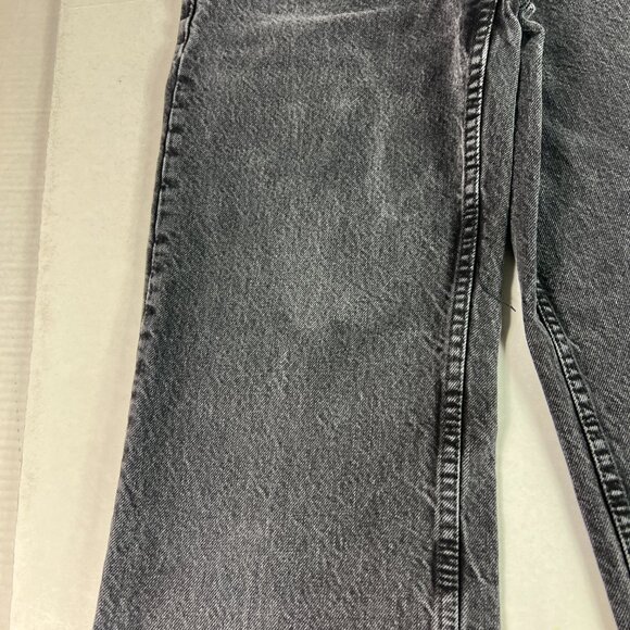 Zara Jean Women 25x29* High Rise Wide Leg Black Faded Raw Bottom Hem Denim Tag 2 - Picture 4 of 16